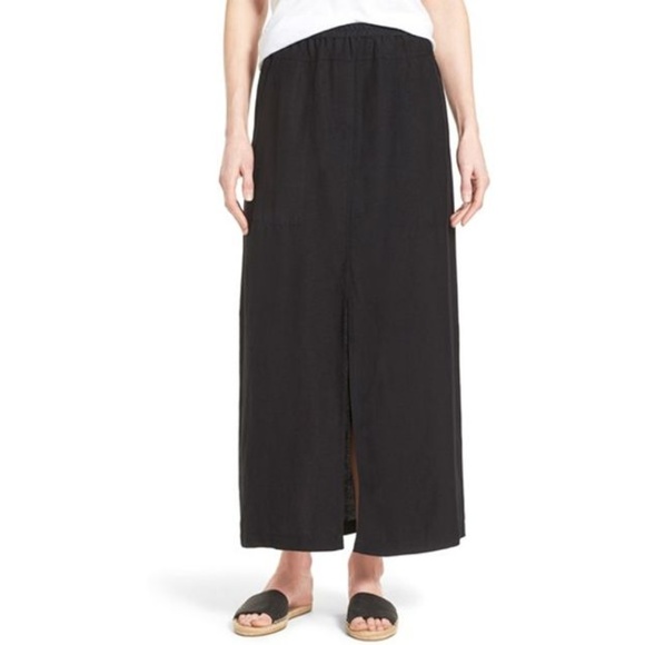 NIC+ZOE Dresses & Skirts - NIC+ZOE Black Maxi Skirt Linen Blend with Pockets
